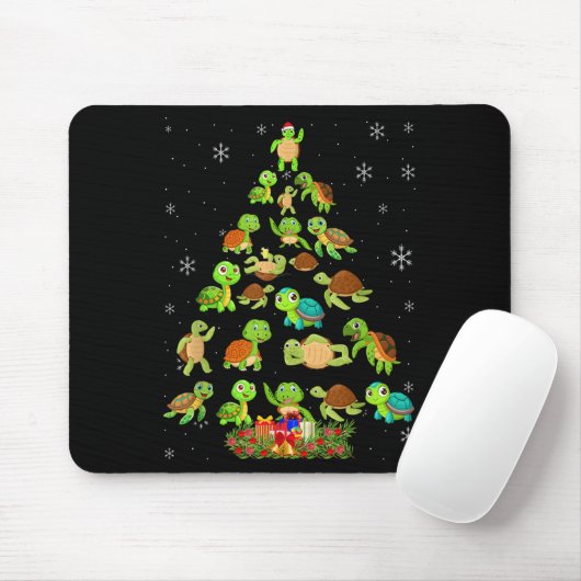 Sea Turtle Christmas Tree Matching Family Xmas Tre Mousepad (Mit Mouse)