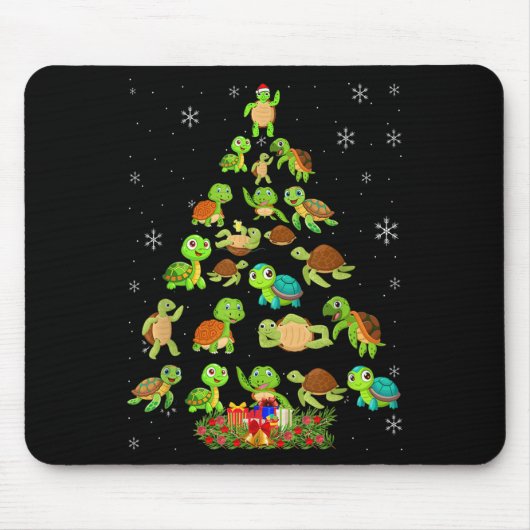 Sea Turtle Christmas Tree Matching Family Xmas Tre Mousepad (Vorne)