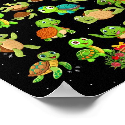 Sea Turtle Christmas Tree Matching Family Xmas Tre Poster (Ecke)
