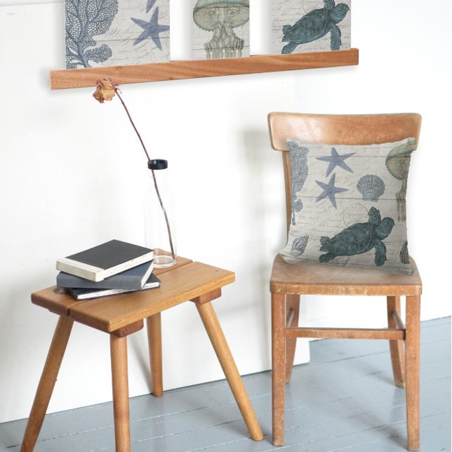 Sea Turtle Coastal Beach Starfish Cornflakes Kissen (Von Creator hochgeladen)