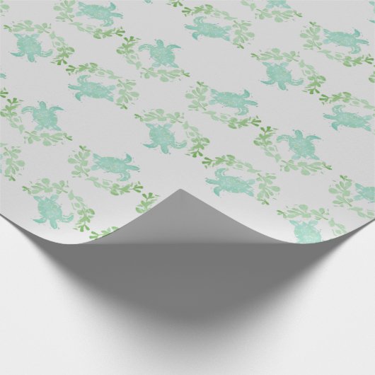 Sea Turtle Coastal Beach Wrapping Paper Geschenkpapier (Ecke)