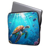 Sea Turtle Colorful Underwater Scene Laptopschutzhülle (Vorderseite Links)