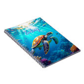 Sea Turtle Colorful Underwater Scene Notizblock (Rechte Seite)