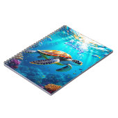 Sea Turtle Colorful Underwater Scene Notizblock (Linke Seite)
