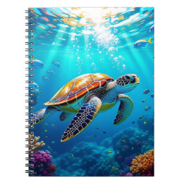 Sea Turtle Colorful Underwater Scene   Notizblock