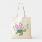 Sea Turtle & Coral Reef Tote Bag - Ocean Inspirier Tragetasche (Rückseite)