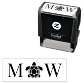 Sea Turtle Couple Wedding 2 Initial Monogram  Permastempel (Beispiel)