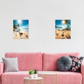 Sea Turtle & Crabs on Tropical Beach – Serene Ocea Bilderwand Sets (Wohnzimmer)