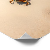 Sea Turtle & Crabs on Tropical Beach – Serene Ocea Poster (Ecke)