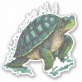 Sea Turtle Custom Cut Vinyl Sticker (Vorderseite)