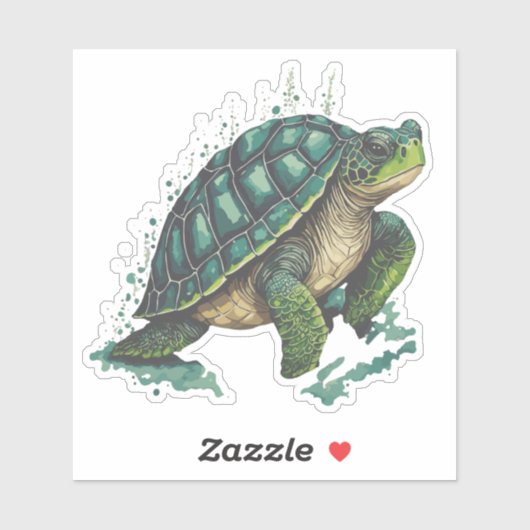 Sea Turtle Custom Cut Vinyl Sticker (Blatt)