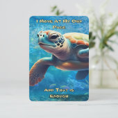Sea Turtle Daily Affirmation Card Zwei Quotes RSVP Karte (Stehend Vorderseite)