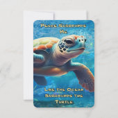 Sea Turtle Daily Affirmation Card Zwei Quotes RSVP Karte (Rückseite)