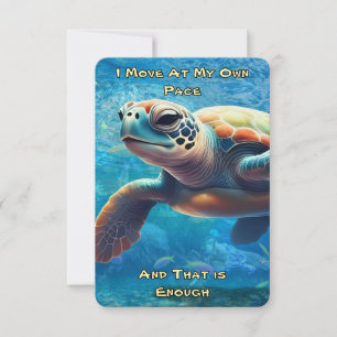 Sea Turtle Daily Affirmation Card Zwei Quotes RSVP Karte