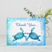 Sea Turtle Danke Cards - Aquamarines blaues Wasser (Stehend Vorderseite)