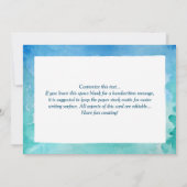 Sea Turtle Danke Cards - Aquamarines blaues Wasser (Rückseite)