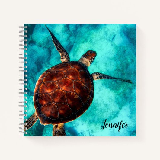 Sea Turtle Design Spiral Notebook Personalisiert Notizblock (Vorderseite)