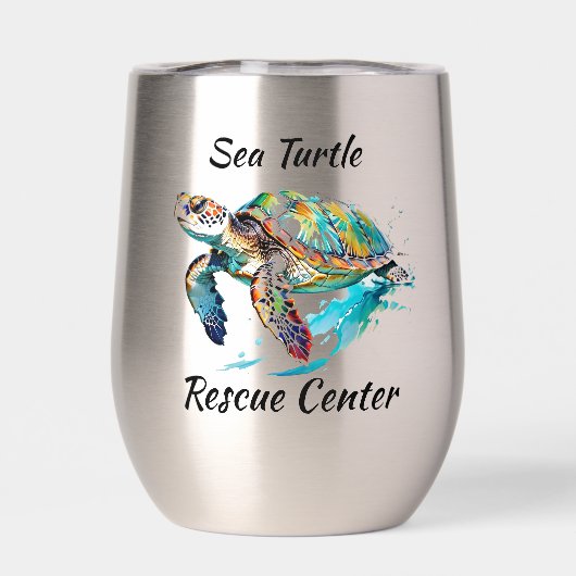 Sea Turtle Design Thermal Wine Tumbler (Rückseite)