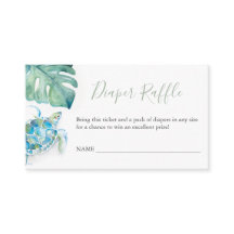 Sea Turtle Diaper Raffle Invitation Enclosure Card