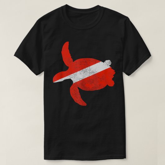 Sea Turtle Dive Flag Scuba Diving Liebhaber T-Shirt (Design vorne)