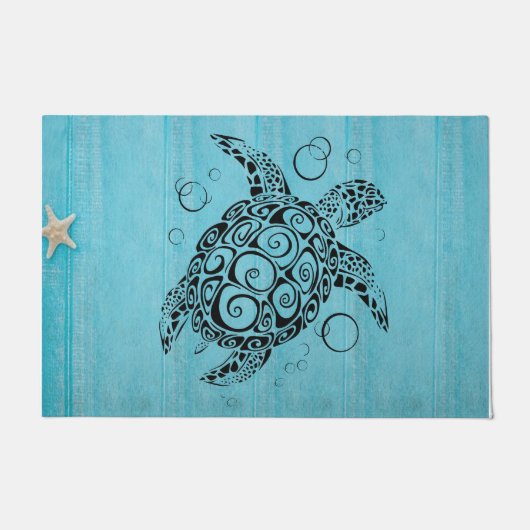 Sea Turtle doormat, Coastal doormat, Beach House Fußmatte (Vorderseite)