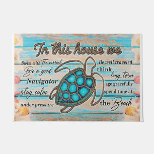 Sea Turtle doormat, Front doormat, Coastal doormat Fußmatte