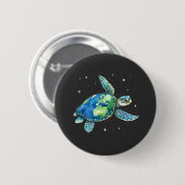 Sea Turtle Earth Day 2025 Sea Animals Button (Vorne & Hinten)