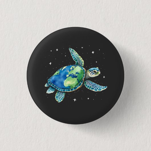 Sea Turtle Earth Day 2025 Sea Animals Button (Vorderseite)