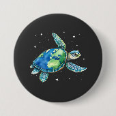 Sea Turtle Earth Day 2025 Sea Animals Button (Vorderseite)
