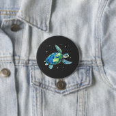 Sea Turtle Earth Day 2025 Sea Animals Button (Beispiel)