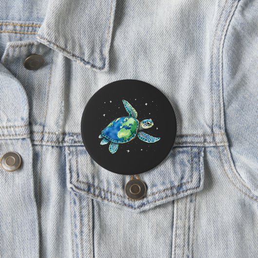 Sea Turtle Earth Day 2025 Sea Animals Button (Beispiel)
