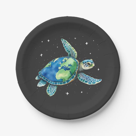Sea Turtle Earth Day 2025 Sea Animals Pappteller (Vorderseite)