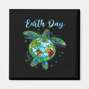 Sea Turtle Earth Day Natural Rettete the Earth Men Magnet