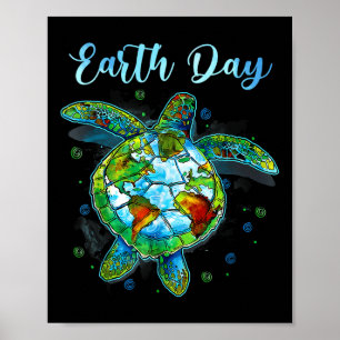 Sea Turtle Earth Day Natural Rettete the Earth Men Poster