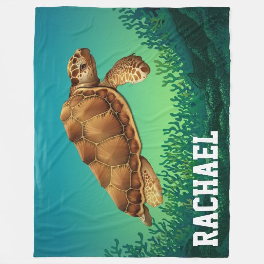 Sea Turtle Fleece Blanket (Vorderseite)