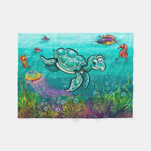 Sea Turtle Fleece Blanket (Vorderseite (Horizontal))
