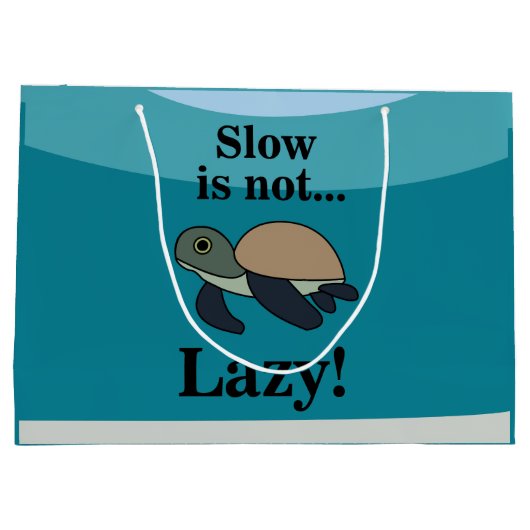 Sea Turtle Funny Große Geschenktüte (Rückseite)