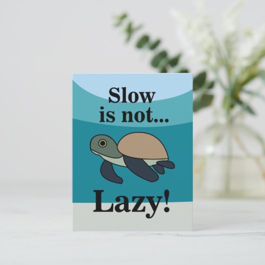 Sea Turtle Funny Postkarte (Stehend Vorderseite)
