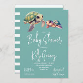 Sea Turtle Gender Neutral Boho Toys Baby Dusche Einladung (Vorne/Hinten)