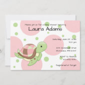 Sea Turtle Girl Baby Shower Einladungen (Vorderseite)