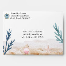 Sea Turtle Girls Shower Envelope