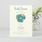 Sea Turtle Glam Brautparty Einladung (Stehend Vorderseite)