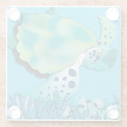 Sea Turtle Glass Untersetzer (Rückseite)