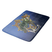 Sea Turtle Green Blue Badematte (Schrägansicht)