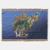 Sea Turtle Green Blue Decke (Vorderseite)