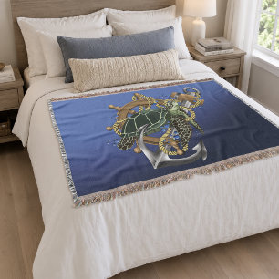 Sea Turtle Green Blue Decke