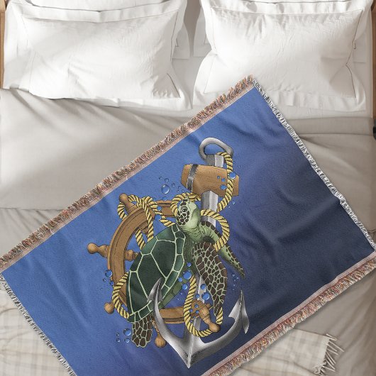 Sea Turtle Green Blue Decke