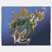 Sea Turtle Green Blue Fleecedecke (Vorderseite (Horizontal))