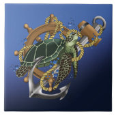 Sea Turtle Green Blue Fliese (Vorderseite)