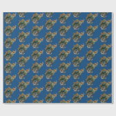 Sea Turtle Green Blue Geschenkpapier (Flach)